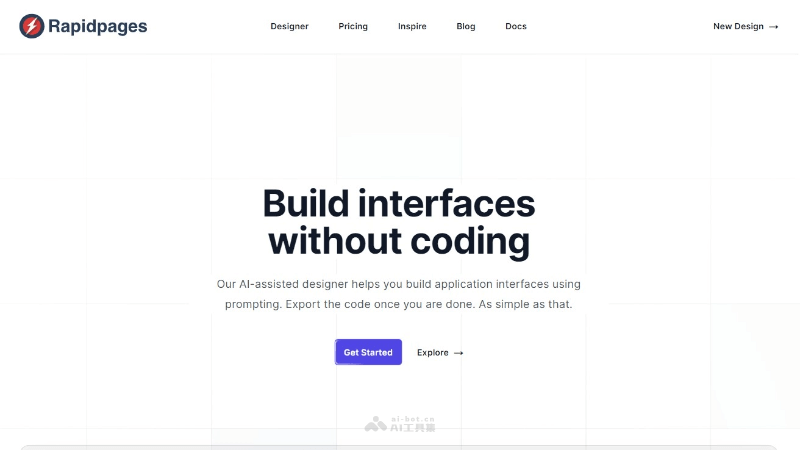 RapidPages  AI驅動的集成開放環境，實時生成UI組件和CSS代碼