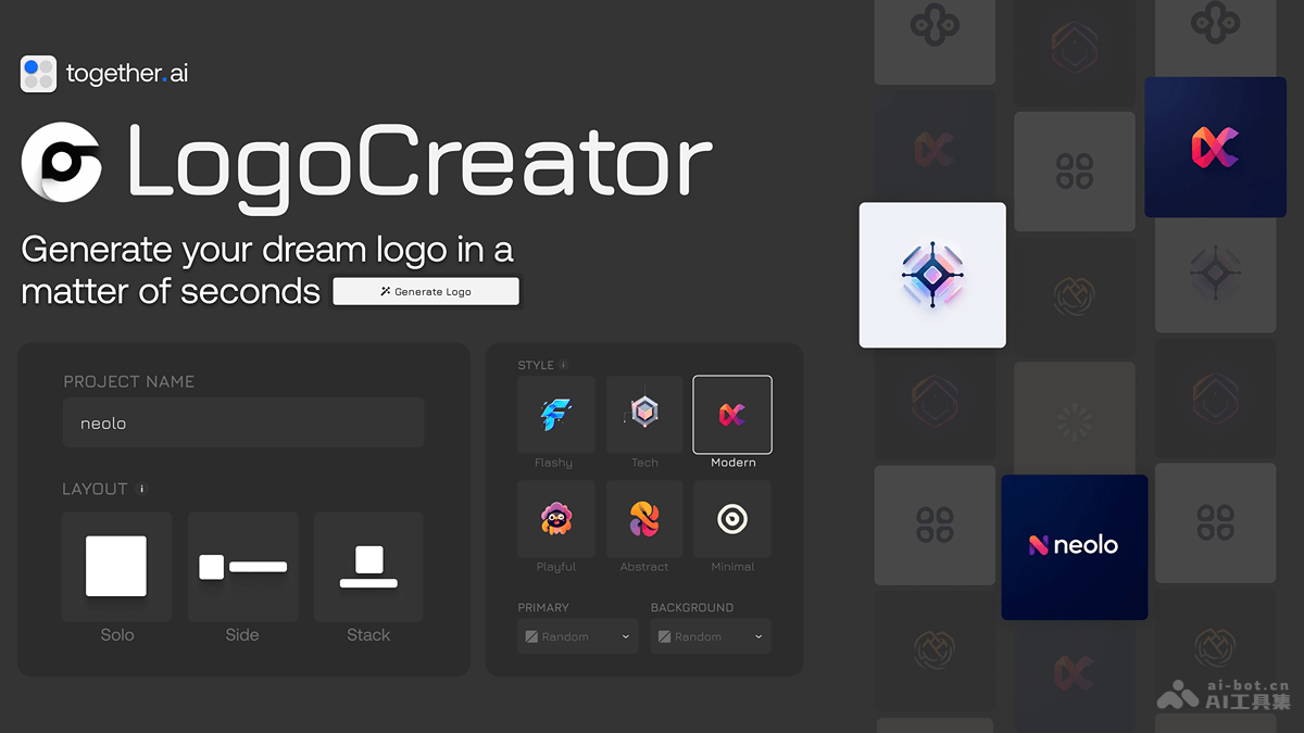 LogoCreator  開源 AI Logo生成器，幾秒內創建專業級定制化商標