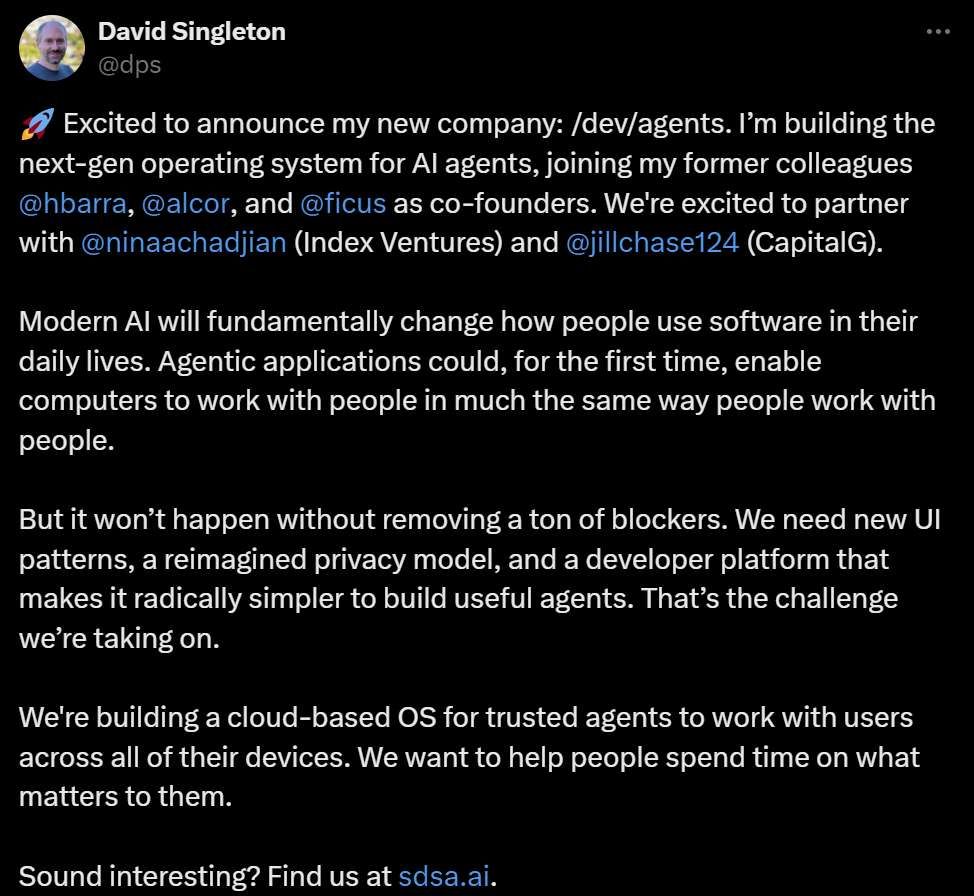 雨果·巴拉等前Meta、谷歌XR大佬成立AIOS團隊sdsa，融資5600萬美元