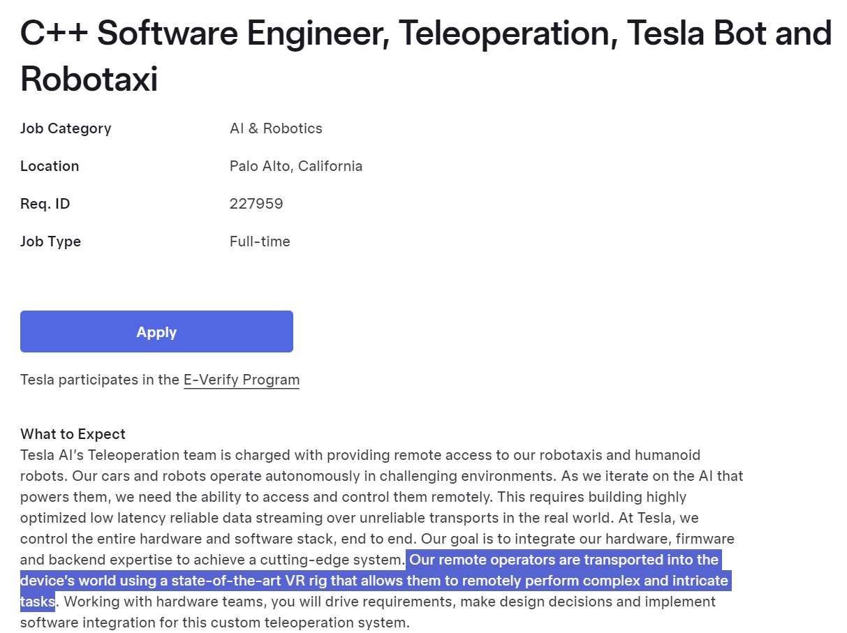 特斯拉用VR遠程人工操控自動駕駛出租車Cybercab