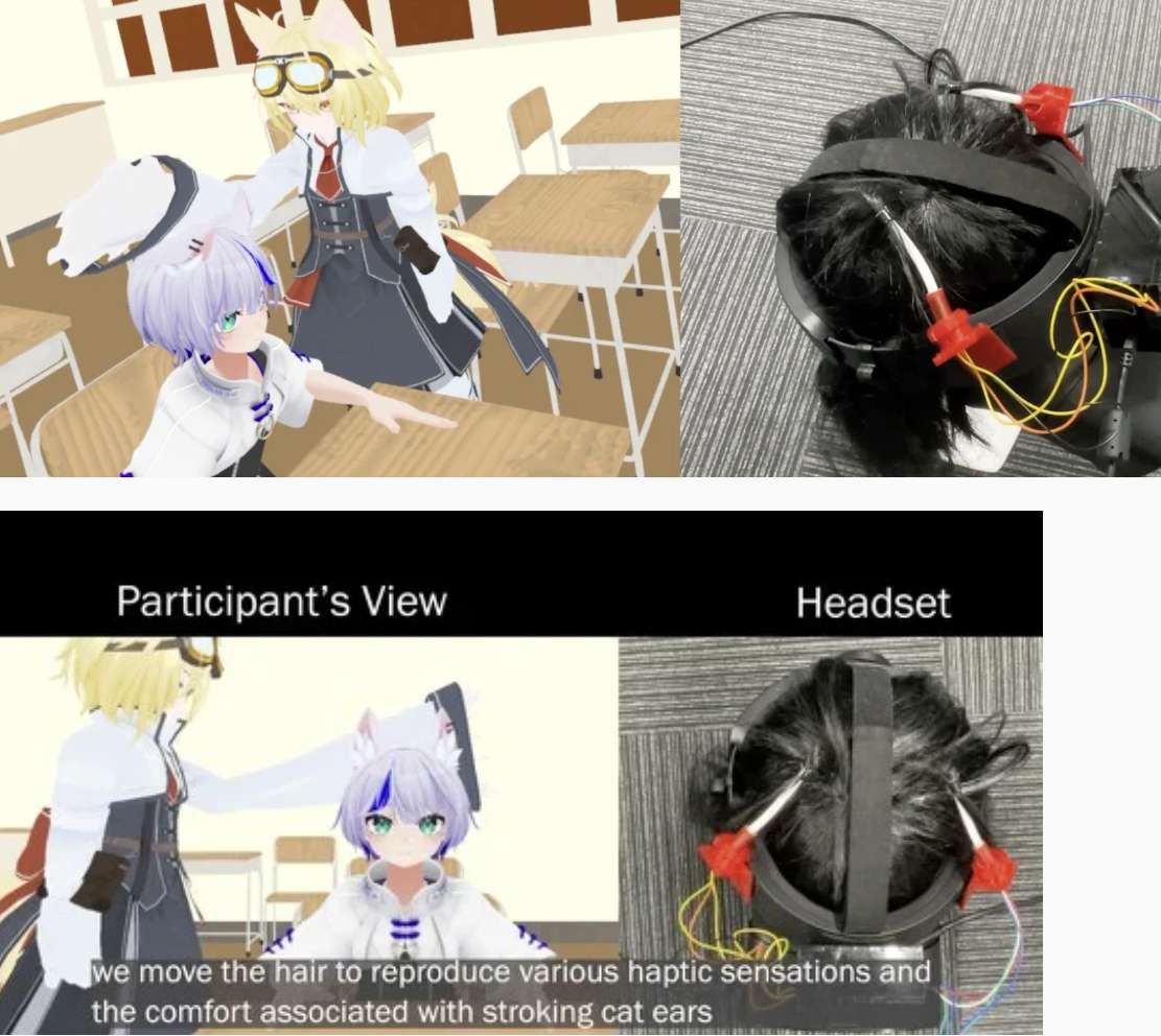 日本開發XR觸覺裝置,頭發撓動模擬貓耳朵被撫摸的觸感