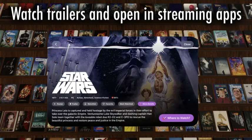 Vision Pro應(yīng)用ReelRoom帶你重返音像店黃金時(shí)代 第2張 Vision Pro應(yīng)用ReelRoom帶你重返音像店黃金時(shí)代 第2張