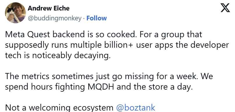 性能下降、Bug頻出！Quest HorizonOS頻繁更新引發開發者不滿