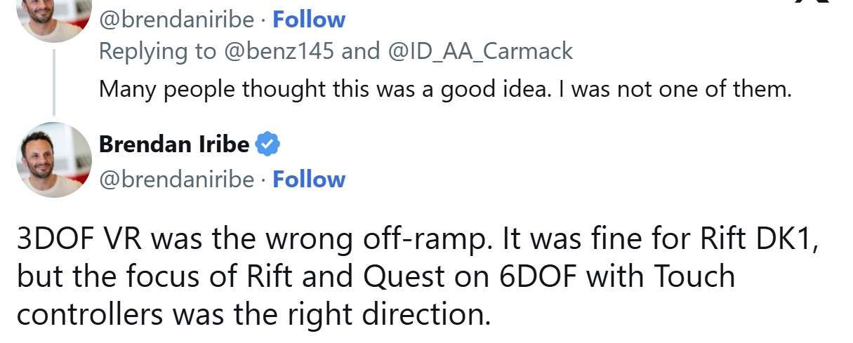 Oculus聯創Brendan Iribe稱自己曾一直都不看好Oculus Go