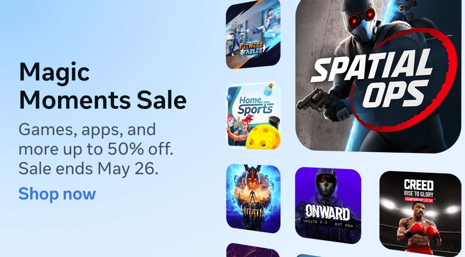 Meta Magic Moments促銷開啟，多款VR游戲限時5折優惠