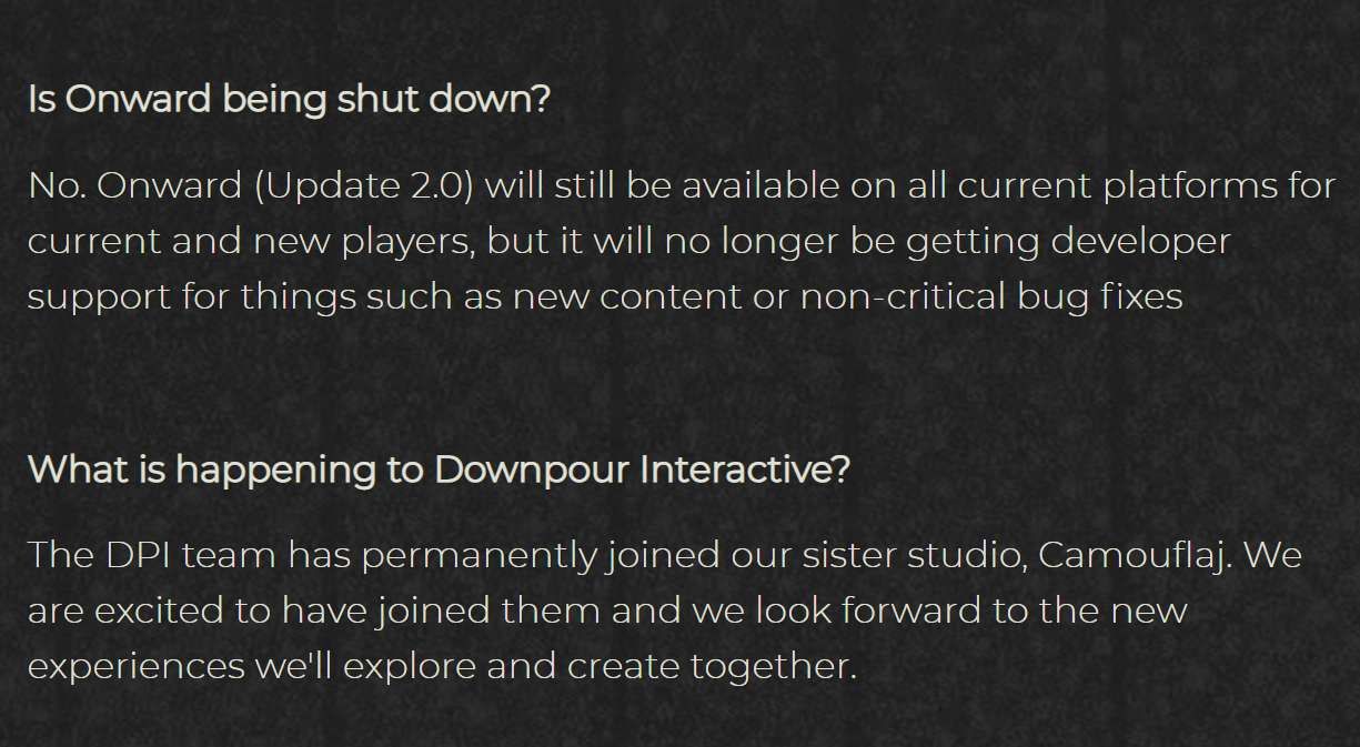 Meta旗下VR游戲《Onward》停止更新，開(kāi)發(fā)團(tuán)隊(duì)并入Camouflaj