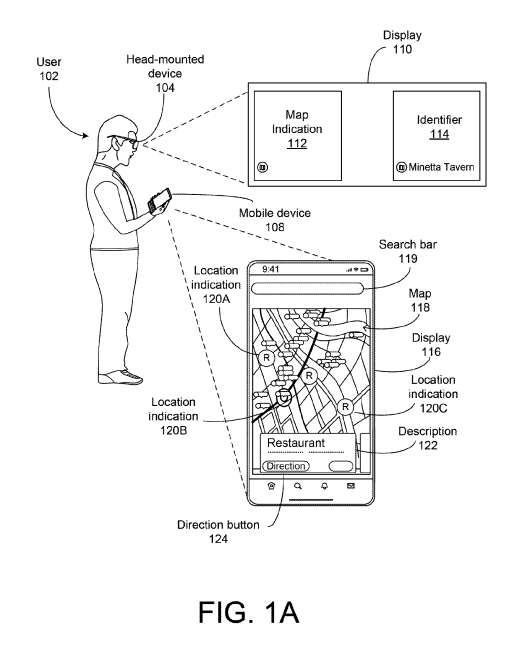 谷歌申請手機(jī)與AR眼鏡協(xié)同導(dǎo)航系統(tǒng)專利