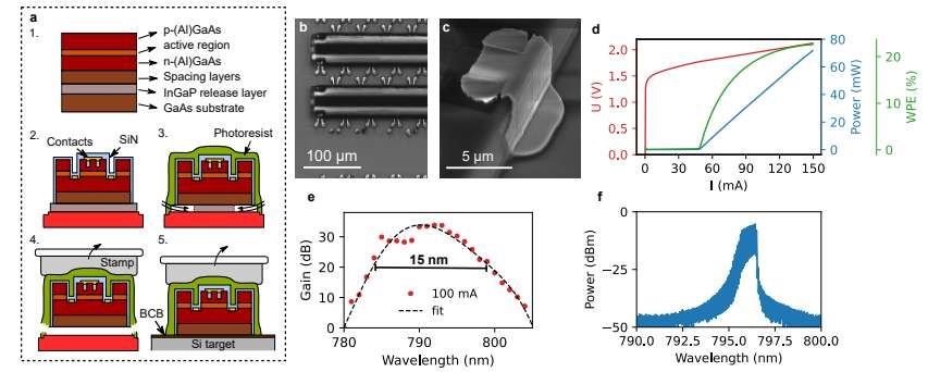 根特大學團隊開發晶圓級微轉移印刷技術實現800納米波段激光器集成