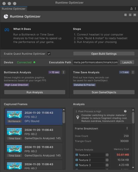 簡化運行時優化工作 ，Meta發布Quest Runtime Optimizer for Unity  第2張