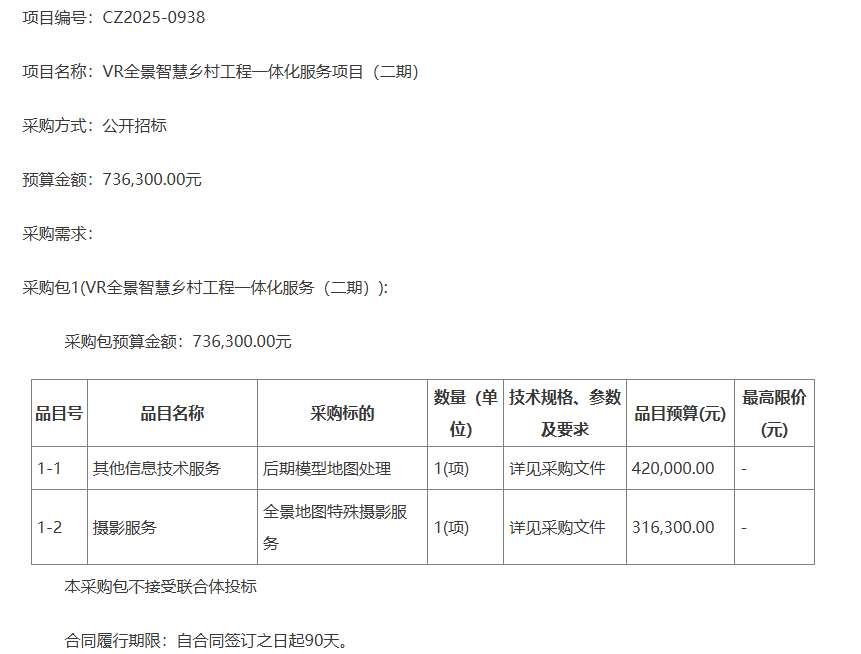 廣州鐵路職院73.6萬元招標VR智慧鄉村項目