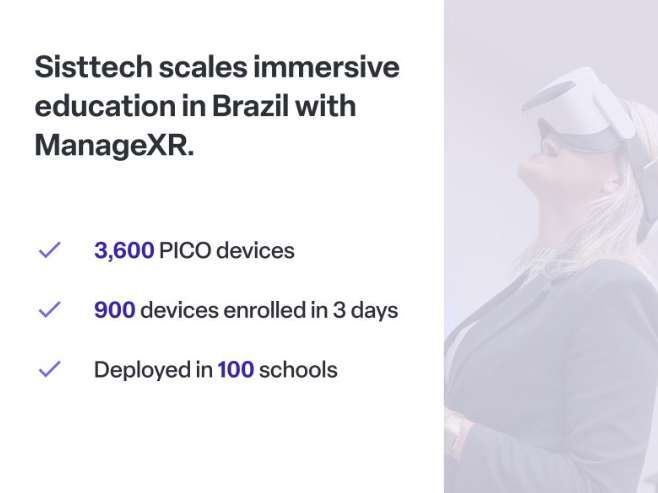 巴西教育機構在100所公立學校部署3600臺PICO VR設備