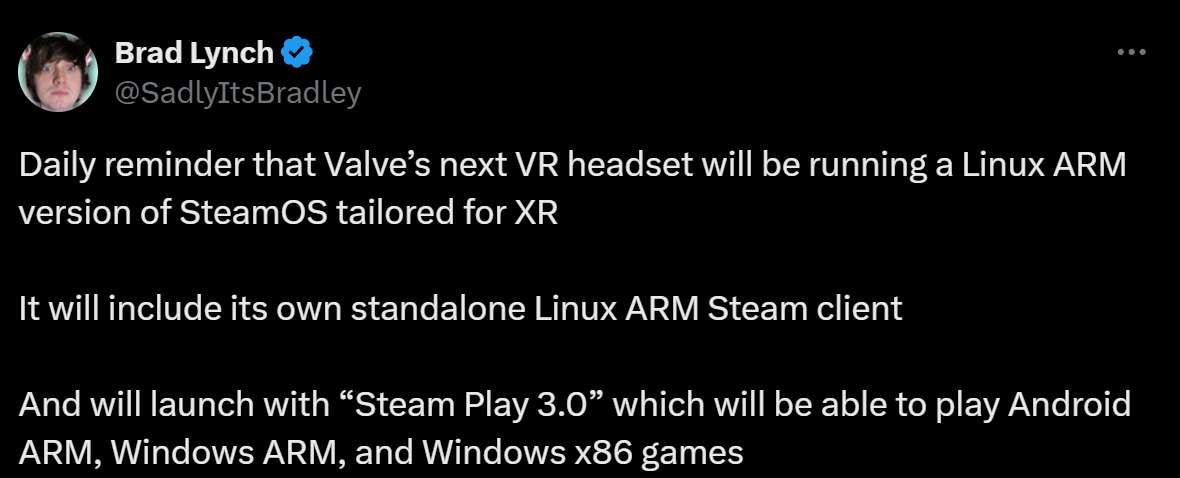 傳Valve下一代VR頭顯將搭載定制版SteamOS，轉譯支持x86游戲