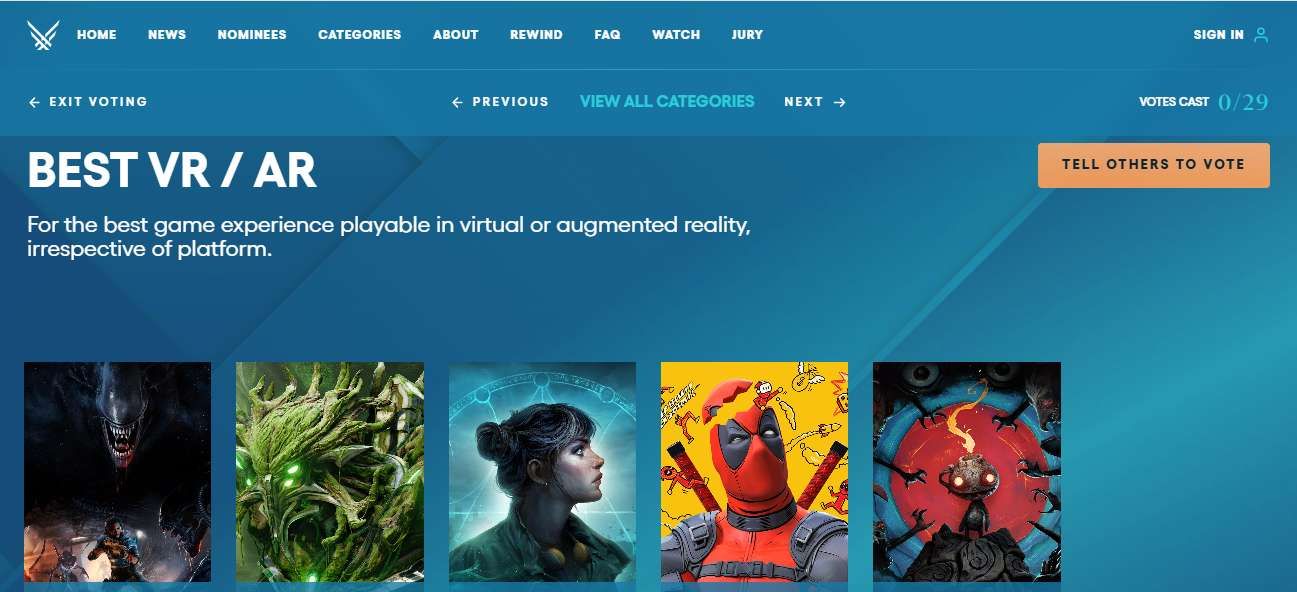 死侍和異形入選,五款內(nèi)容角逐TGA最佳AR/VR游戲